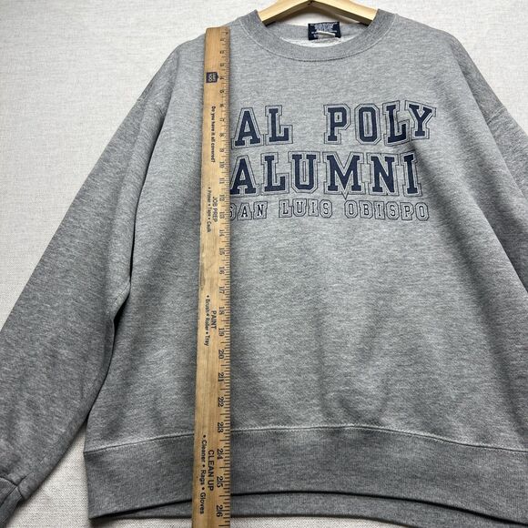 Vintage Cal Poly JanSport Sweatshirt L Gray Alumni San Luis Obispo USA 90s FLAWS - Picture 3 of 16